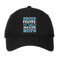 Boy Mom Shirt For Women, Proud Mom Of 3 Awesome Bo Adjustable Cap | Artistshot