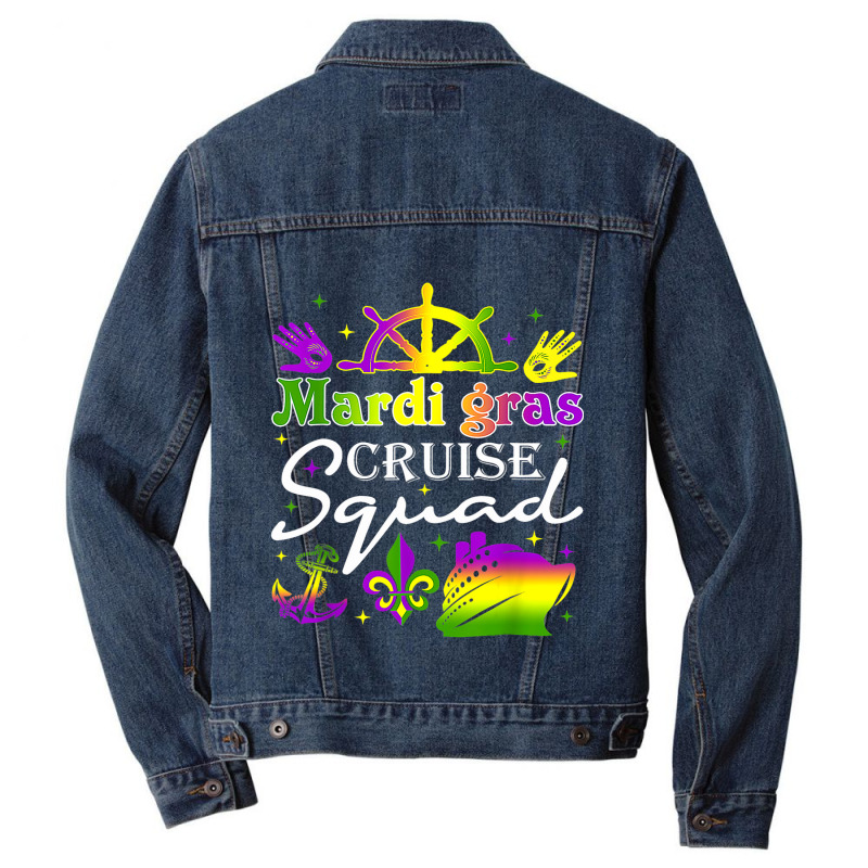 Mardi Gras Cruise Squad Matching Family Cruising C Men Denim Jacket | Artistshot