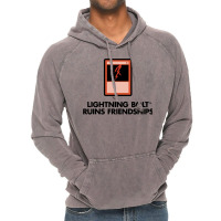 Lightning Bolt Ruins Friendships 19 Vintage Hoodie | Artistshot