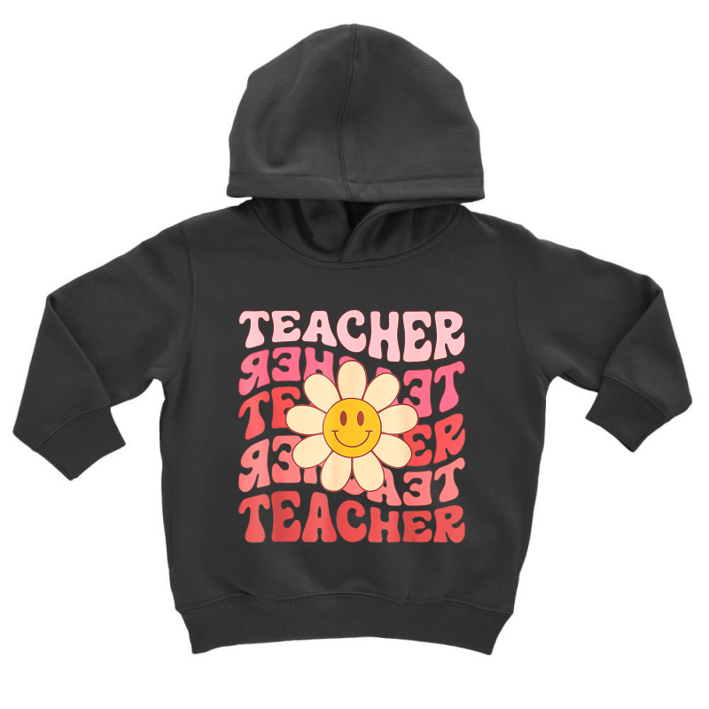 Funny Teacher Daisy Flowers Retro Groovy 70s Valen Toddler Hoodie | Artistshot