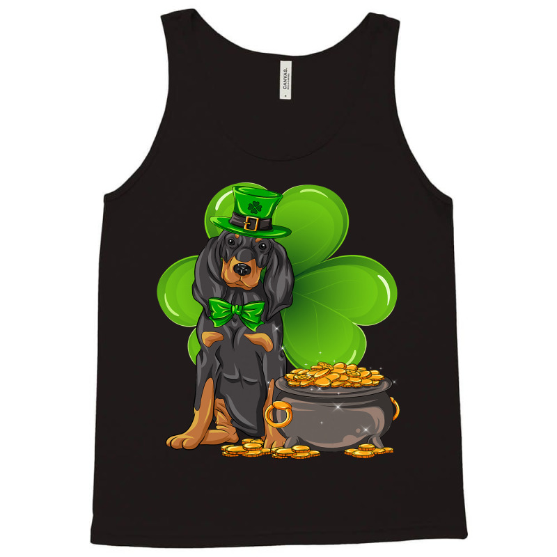 St Patricks Day Black And Tan Coonhound Shamrock P Tank Top by Upsunshine | Artistshot