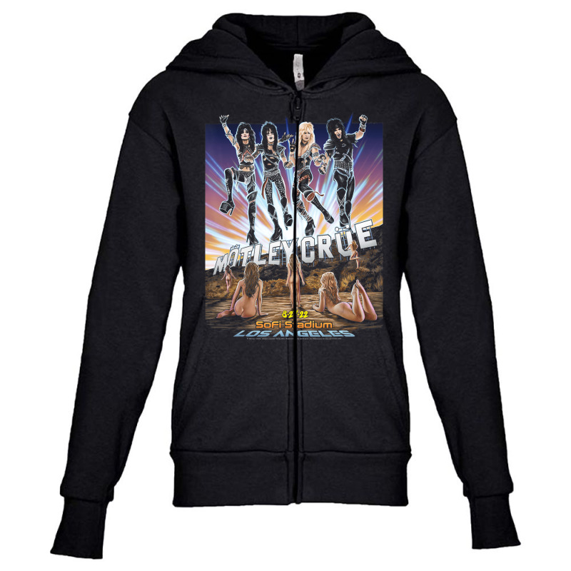 MÃ¶tley CrÃ¼e   The Stadium Tour Los Angeles T Youth Zipper Hoodie by fiddolamuf | Artistshot