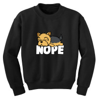 Napping Yorkshire Terrier Tee Nope Lazy Dogs Lover Pets Youth Sweatshirt | Artistshot