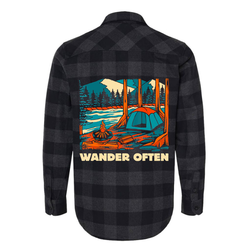 Wander Often Camping Traveling Hiking Wildlife T S Flannel Shirt | Artistshot