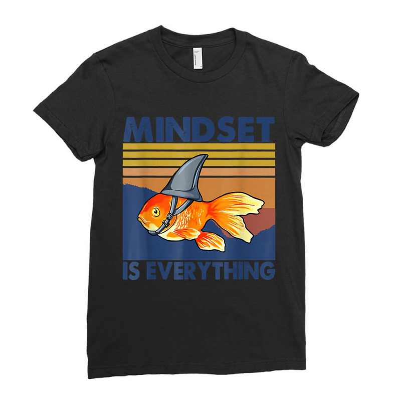 Everything Is Mindset Shark Fin Goldfish Vintage T Ladies Fitted T-Shirt by lavinia | Artistshot