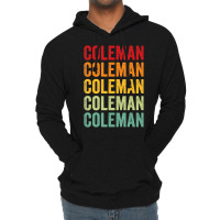 Coleman County, Texas, Rainbow Text Design T Shirt Lightweight Hoodie | Artistshot