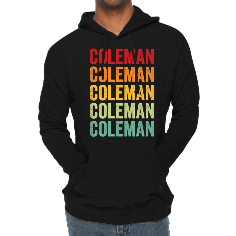 Coleman County, Texas, Rainbow Text Design T Shirt Lightweight Hoodie | Artistshot