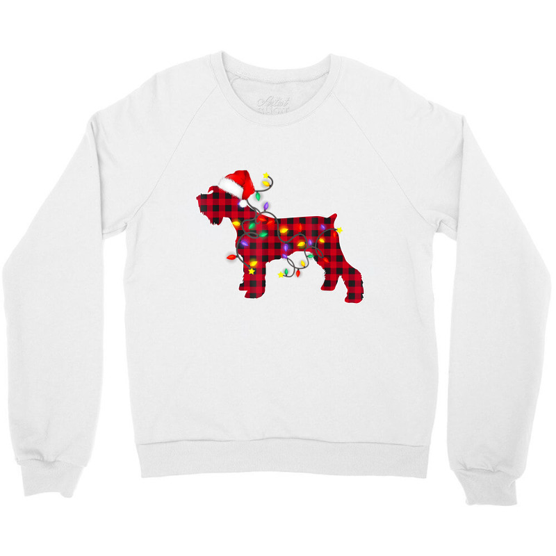 Miniature Schnauzer Dog Lights Christmas Matching Crewneck Sweatshirt by bettincam | Artistshot