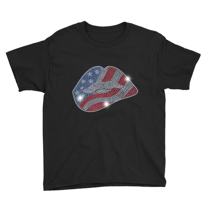 July 4th Usa Lips Flag Bling Rhinestone Men Woman Youth Tee by sudhirka | Artistshot