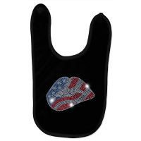 July 4th Usa Lips Flag Bling Rhinestone Men Woman Baby Bibs | Artistshot