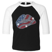 July 4th Usa Lips Flag Bling Rhinestone Men Woman Toddler 3/4 Sleeve Tee | Artistshot