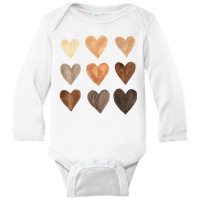 Diversity Heart Skin Tones Black Pride Melanin Kin Long Sleeve Baby Bodysuit | Artistshot