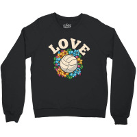 Colorful Volleyball Best Cute Fun Volleyball Love Crewneck Sweatshirt | Artistshot