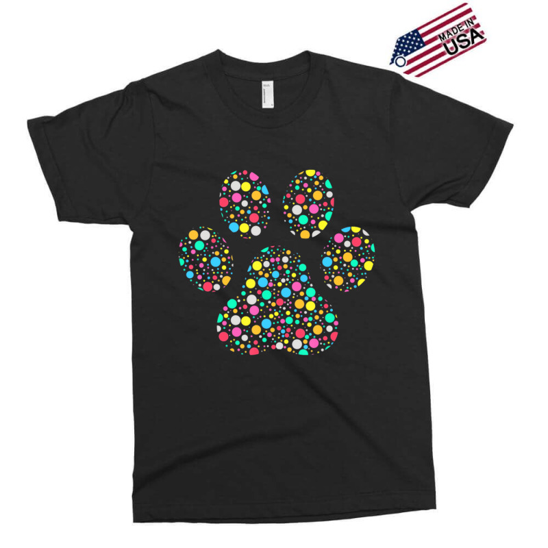 Colourful Polka Dot Dog Paw International Dot Day Exclusive T-shirt by chomibe | Artistshot