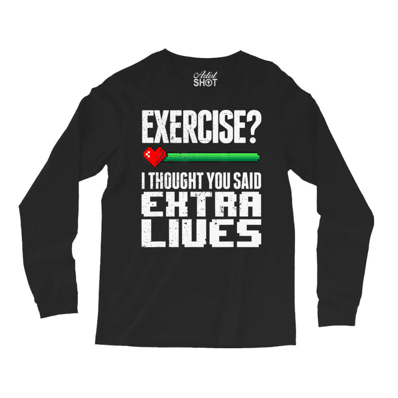 Extra Lives Funny Video Game Controller Retro Game Long Sleeve Shirts by lavinia | Artistshot