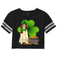 St Patricks Day Welsh Springer Spaniel Shamrock Pe Scorecard Crop Tee | Artistshot