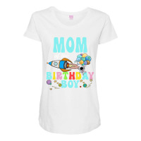 Mom Of The Birthday Astronaut Boy Space Party T Sh Maternity Scoop Neck T-shirt | Artistshot