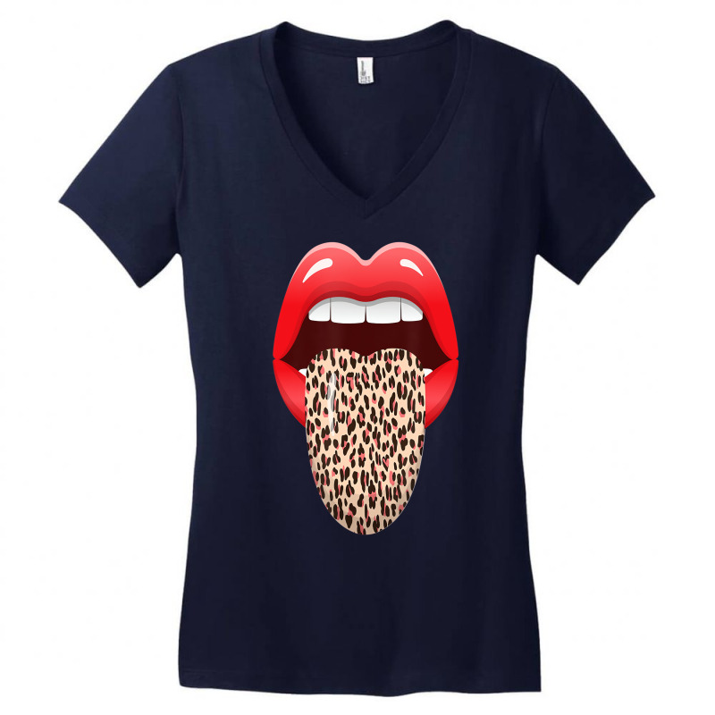 Eyelashes Lips And Tongue Women Kiss Clothes Lip B Women's V-Neck T-Shirt by lavinia | Artistshot