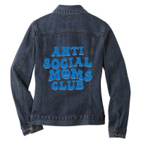 Cool Slogan Single Mom Club Light Background Ladies Denim Jacket | Artistshot