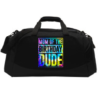 Mom Of The Birthday Dude   Tie Dye Color T Shirt Active Duffel | Artistshot