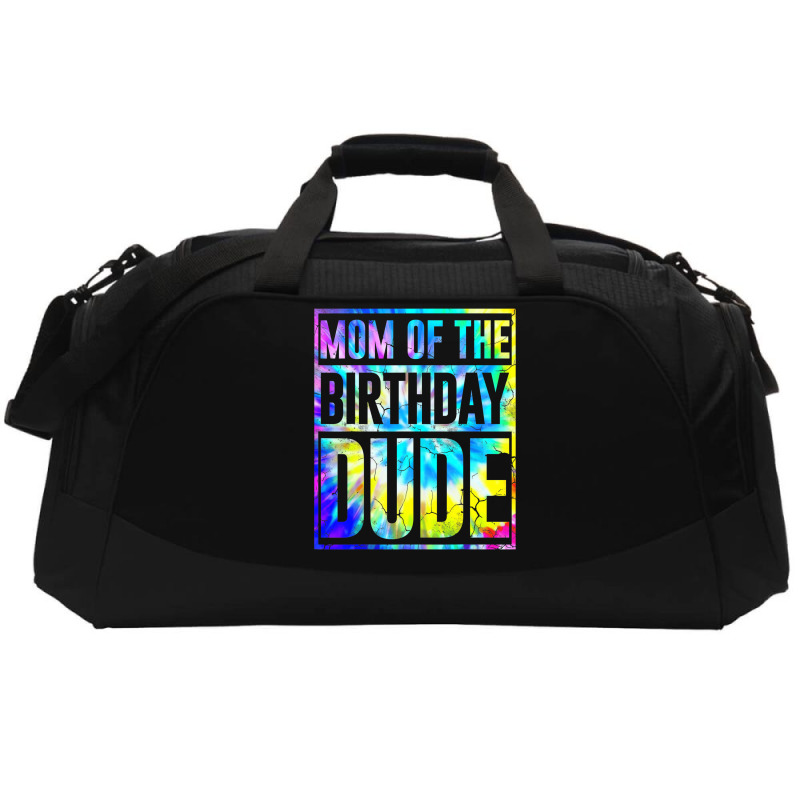 Mom Of The Birthday Dude   Tie Dye Color T Shirt Active Duffel | Artistshot