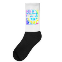 Mom Of The Birthday Dude   Tie Dye Color T Shirt Socks | Artistshot