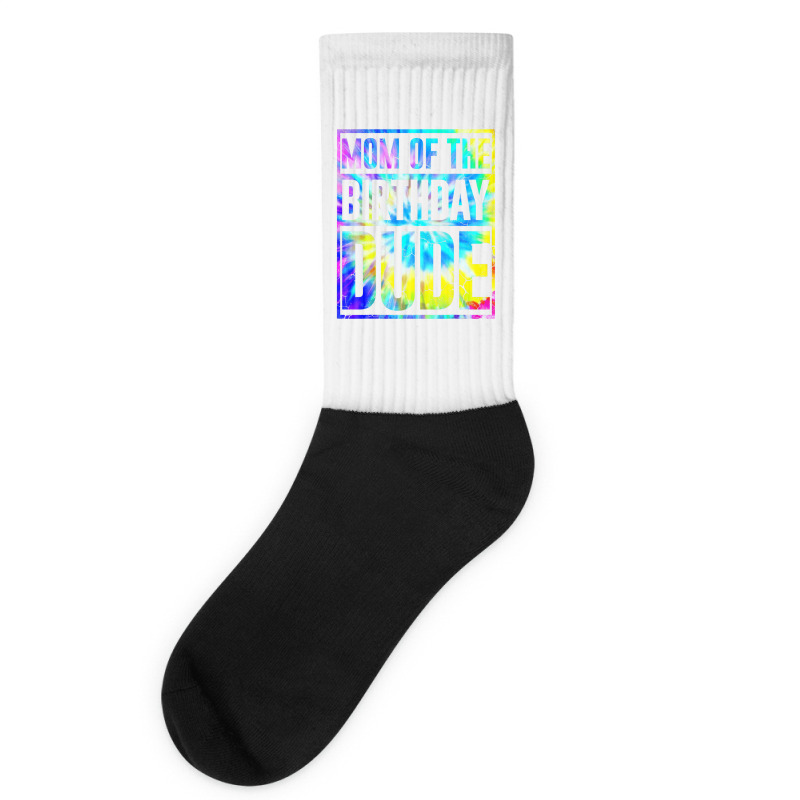 Mom Of The Birthday Dude   Tie Dye Color T Shirt Socks | Artistshot