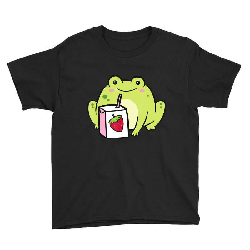 Funny Frog Lover Frog With Strawberry Milk T Shirt Youth Tee by voutsro | Artistshot