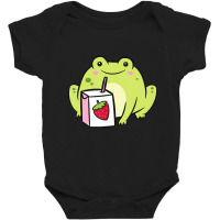 Funny Frog Lover Frog With Strawberry Milk T Shirt Baby Bodysuit | Artistshot