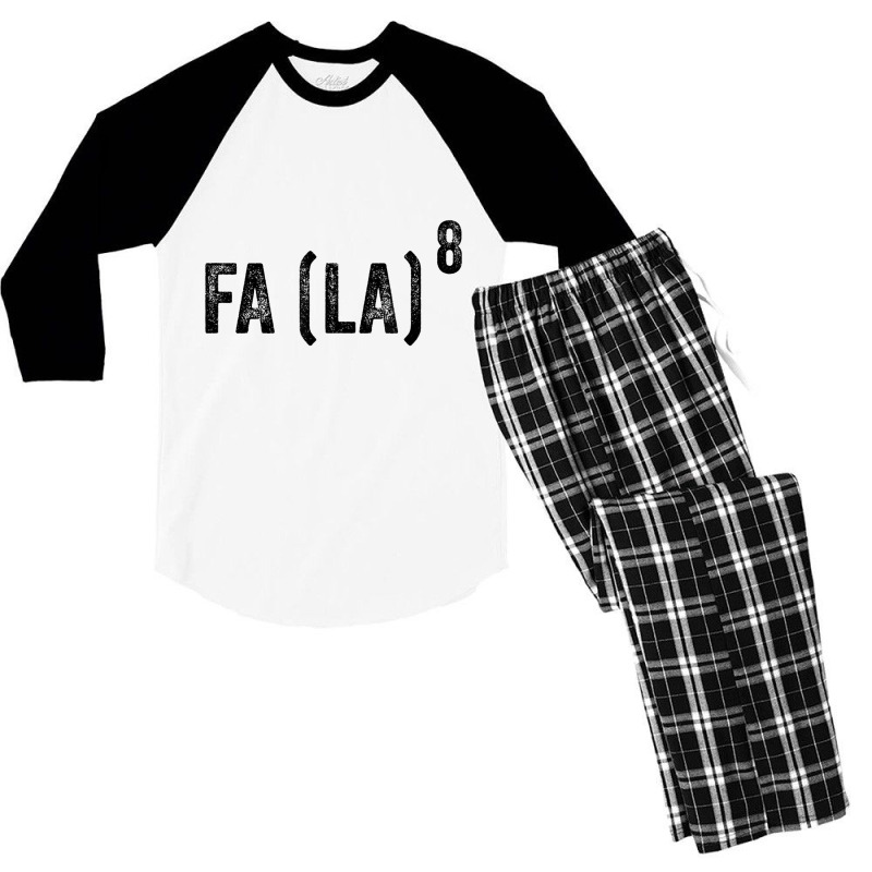 Fa (la)8 Funny Math Christmas T Shirt Fa La La La Men's 3/4 Sleeve Pajama Set | Artistshot