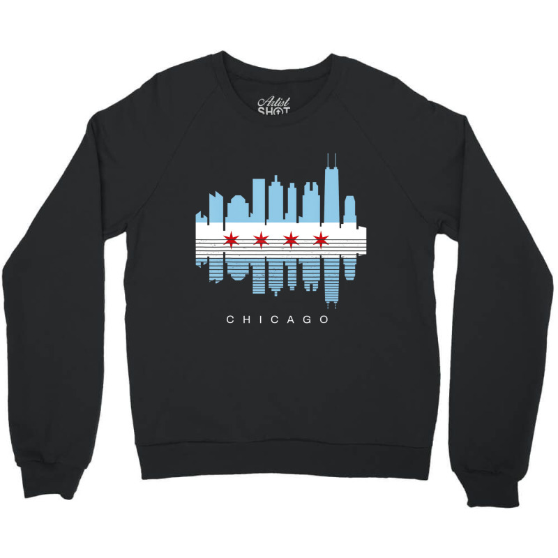 Vintage Chicago Illinois Flag Skyline For Men Or W Crewneck Sweatshirt | Artistshot