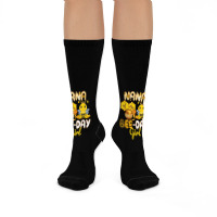 Nana Of The Bee Day Girl Funny Bee Birthday Party Crew Socks | Artistshot