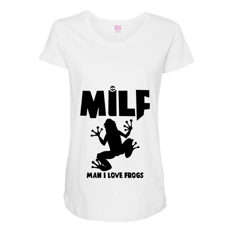 Funny Saying Man I Love Frogs Milfnew Design Maternity Scoop Neck T-shirt | Artistshot