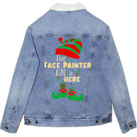 Face Painter Elf Christmas Matching Family Christm Unisex Sherpa-lined Denim Jacket | Artistshot