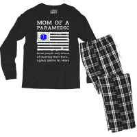 Proud Paramedic Mom Mother Usa American Flag Medic Men's Long Sleeve Pajama Set | Artistshot