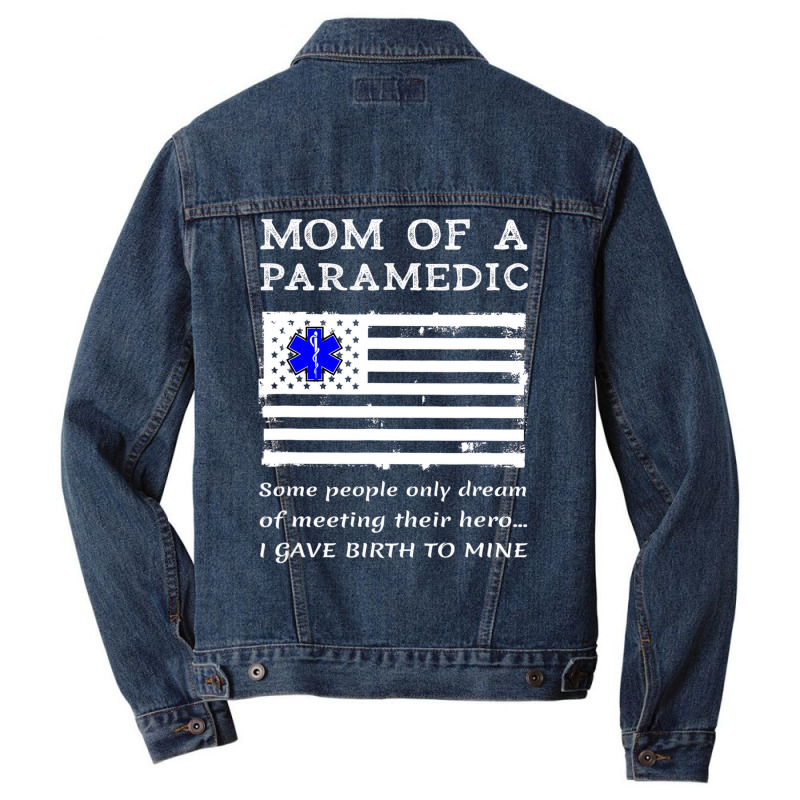 Proud Paramedic Mom Mother Usa American Flag Medic Men Denim Jacket | Artistshot