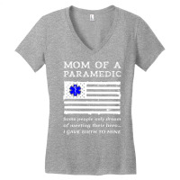 Proud Paramedic Mom Mother Usa American Flag Medic Women's V-neck T-shirt | Artistshot