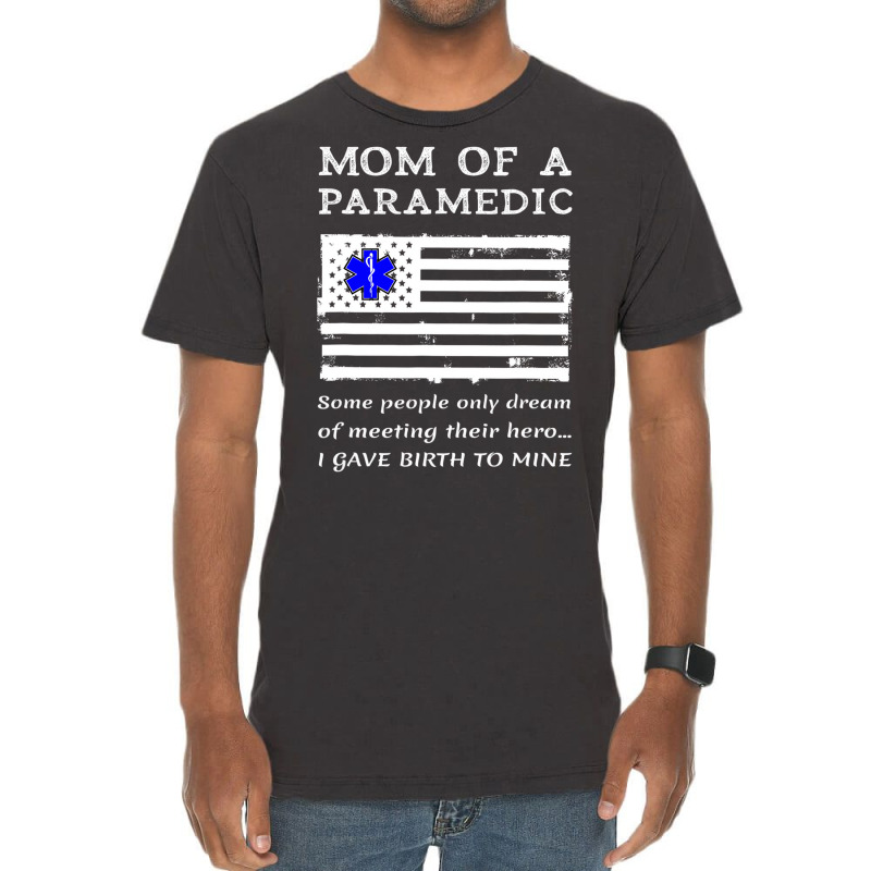 Proud Paramedic Mom Mother Usa American Flag Medic Vintage T-shirt | Artistshot