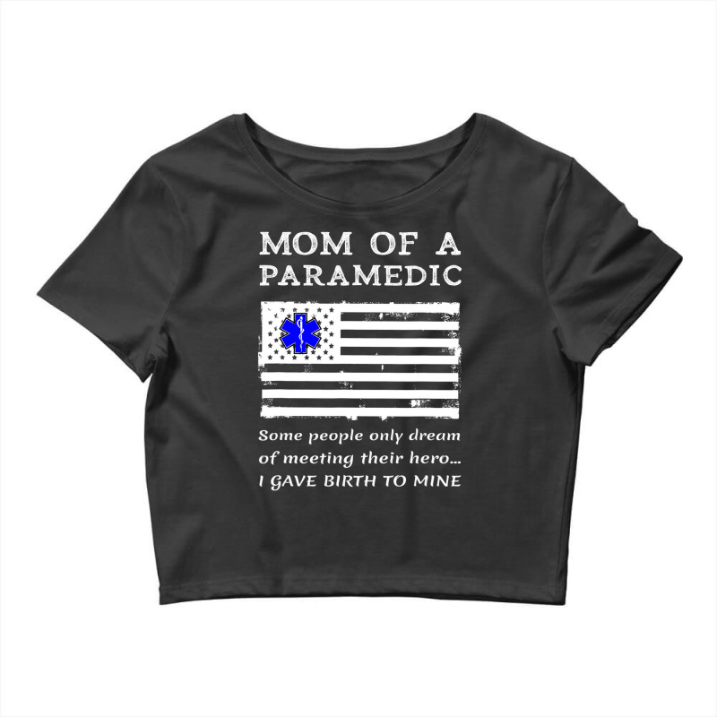 Proud Paramedic Mom Mother Usa American Flag Medic Crop Top by africaka | Artistshot