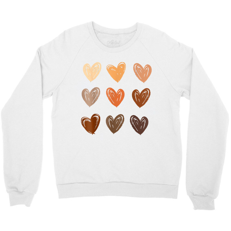 Diversity Heart Skin Tones Black Pride Melanin Kin Crewneck Sweatshirt | Artistshot