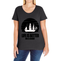 Life Is Better On A Boat Ladies Curvy T-shirt | Artistshot