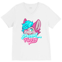 Proud Furry Fandom Furries Tails Ears Furry Person V-neck Tee | Artistshot