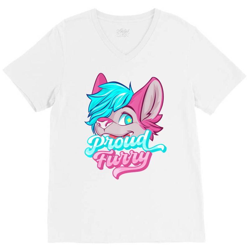 Proud Furry Fandom Furries Tails Ears Furry Person V-neck Tee | Artistshot