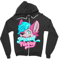 Proud Furry Fandom Furries Tails Ears Furry Person Zipper Hoodie | Artistshot