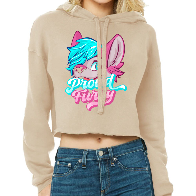 Proud Furry Fandom Furries Tails Ears Furry Person Cropped Hoodie by saterseim | Artistshot