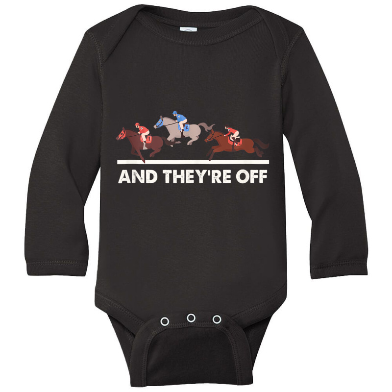 Horse Racing Tees   And They're Off Horse Racing T Long Sleeve Baby Bodysuit | Artistshot