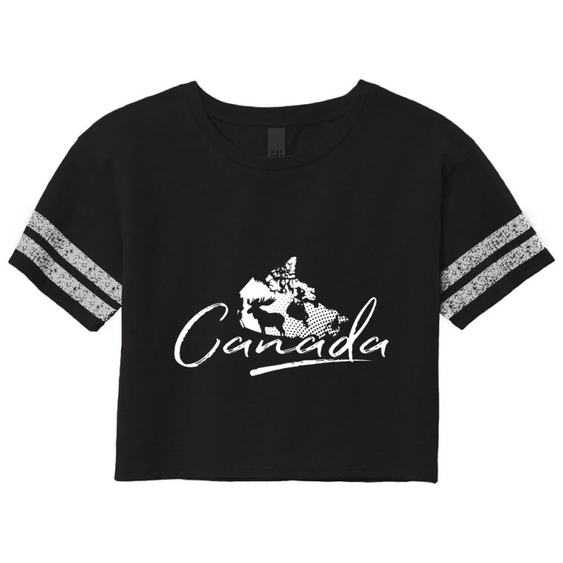 Canada Map And Moose   Canadian Souvenir T Shirt Scorecard Crop Tee by aiiluurosy | Artistshot