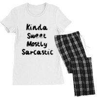 Kinda Sweet Mostly Sarcastic Light Background Women's Pajamas Set | Artistshot