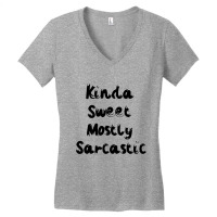 Kinda Sweet Mostly Sarcastic Light Background Women's V-neck T-shirt | Artistshot