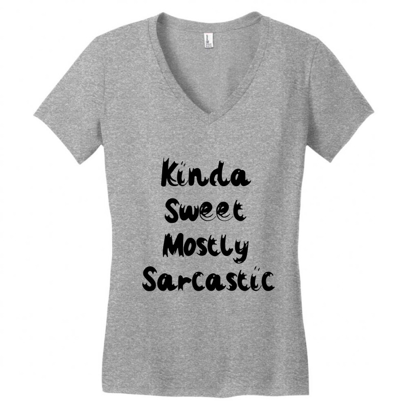 Kinda Sweet Mostly Sarcastic Light Background Women's V-neck T-shirt | Artistshot